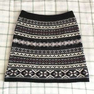 Winter knit mini skirt
